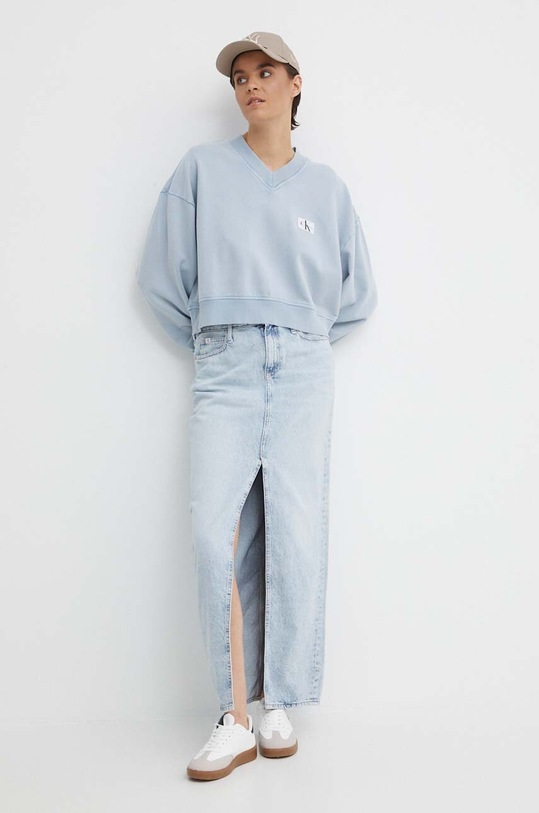 Calvin Klein Jeans bluza bawełniana J20J223079 niebieski SS24