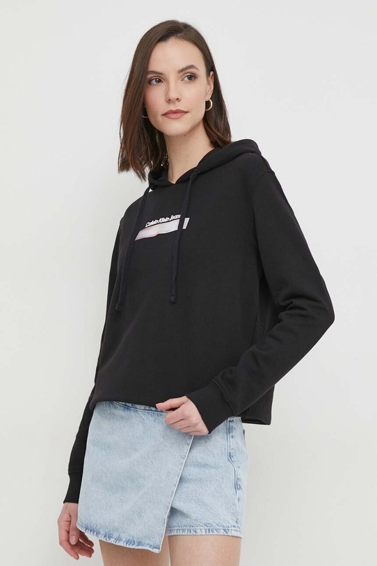 Calvin Klein Jeans bluza bawełniana nadruk czarny J20J223267