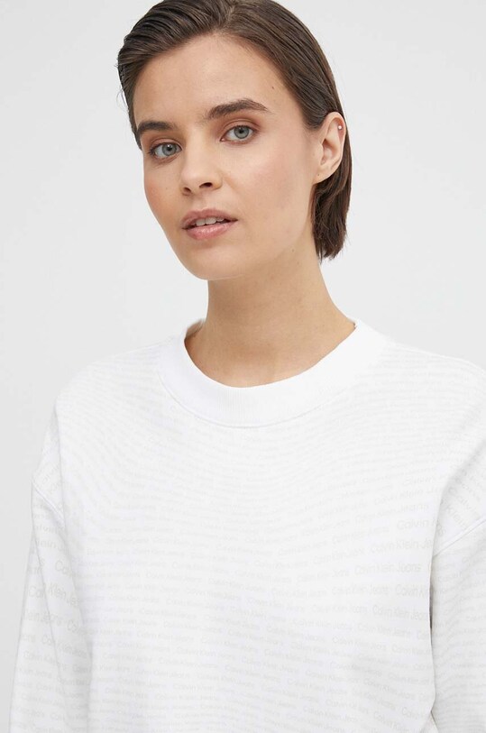 Calvin Klein Jeans hanorac de bumbac alb J20J223072