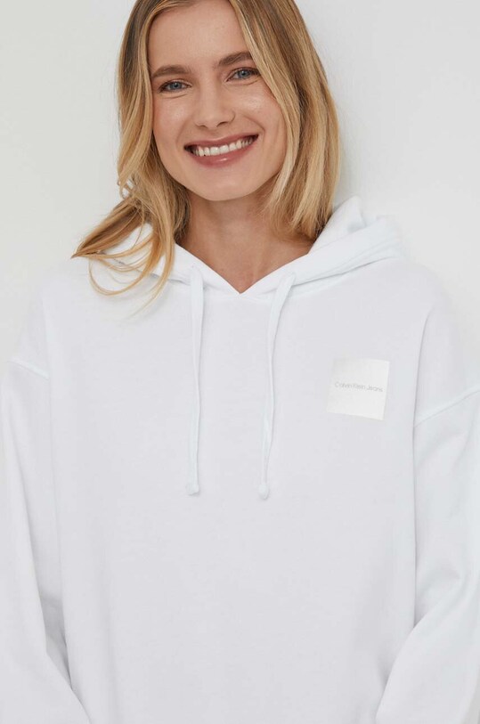 Бавовняна кофта Calvin Klein Jeans білий J20J223087