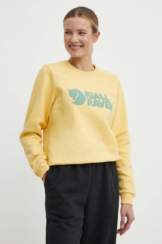 Fjallraven bluza bawełniana nadruk żółty F84143.133