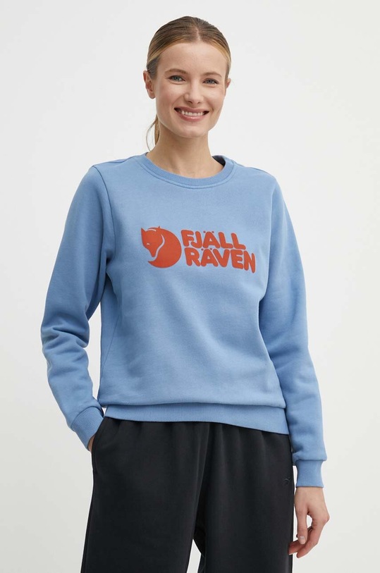 Fjallraven bluza bawełniana Fjällräven Logo Sweater niebieski F84143.543.243