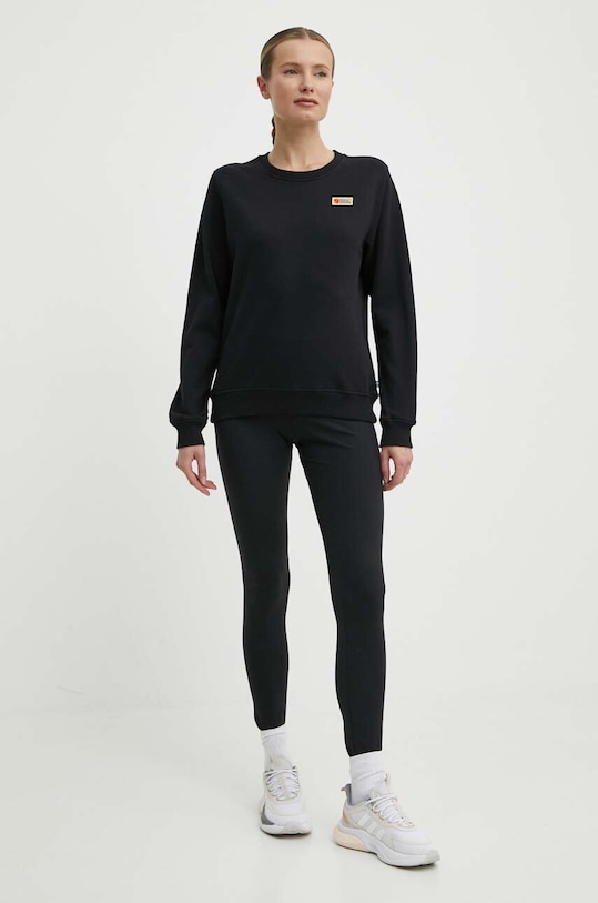 Памучен суичър Fjallraven Vardag Sweater F87075.550 черен SS24