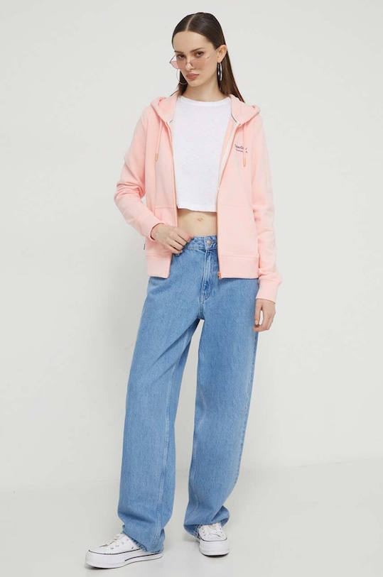 Bavlněná mikina Superdry W2012104A.2LY růžová SS24
