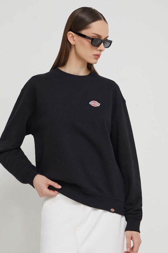 Bavlněná mikina Dickies MILLERSBURG SWEATSHIRT W bez kapuce černá DK0A4YQD