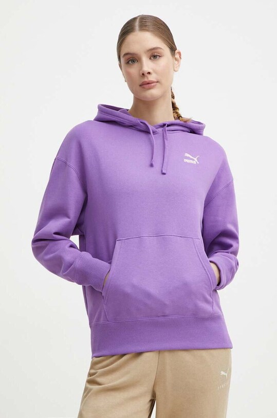 Puma hanorac de bumbac BETTER CLASSIC imprimeu violet 624227