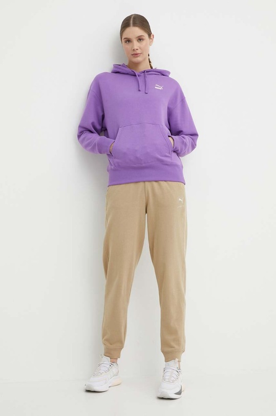 Памучен суичър Puma BETTER CLASSIC 624227 виолетов SS24
