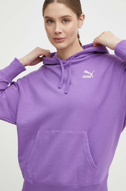 Памучен суичър Puma BETTER CLASSIC виолетов 624227