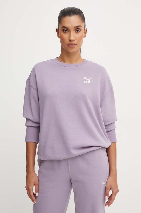 Bavlnená mikina Puma BETTER CLASSIC bavlna fialová 624231
