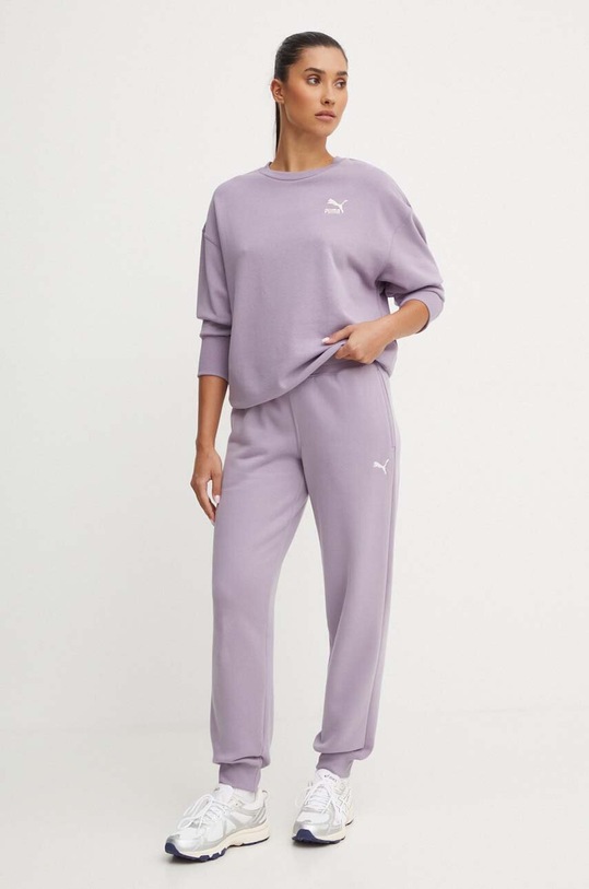 Памучен суичър Puma BETTER CLASSIC 624231 виолетов AW24