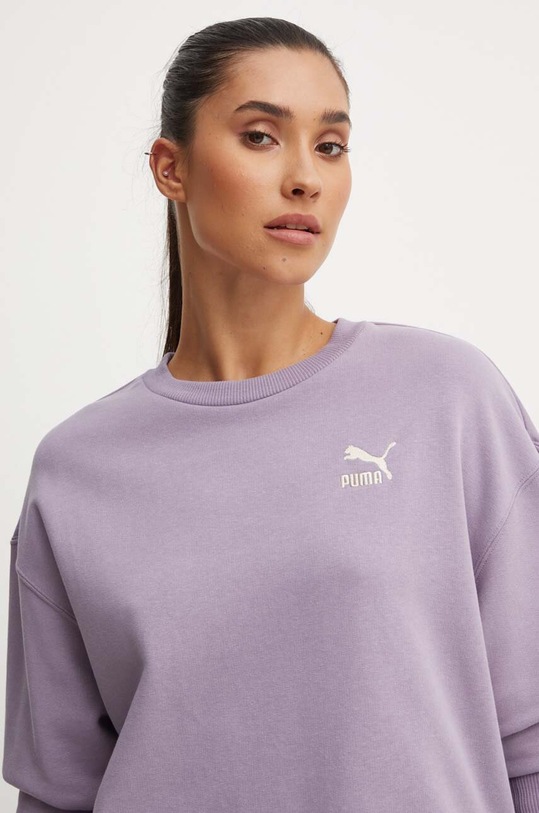 Памучен суичър Puma BETTER CLASSIC виолетов 624231
