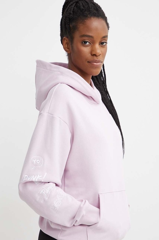 Puma bluza bawełniana PUMA X SOPHIA CHANG z kapturem różowy 624629