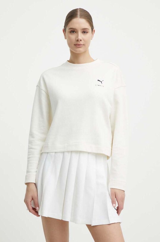 Mikina Puma BETTER SPORTSWEAR bez kapuce béžová 679008