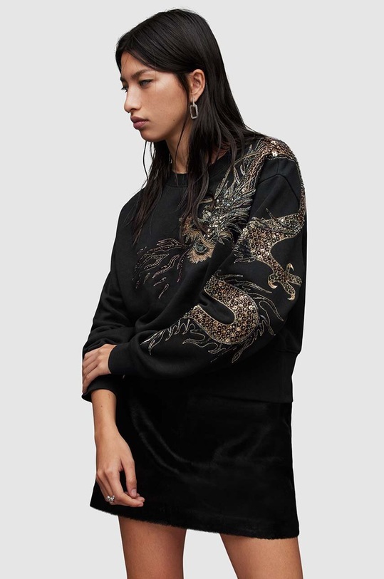 Îmbrăcăminte AllSaints hanorac de bumbac Dragon WM214Z negru