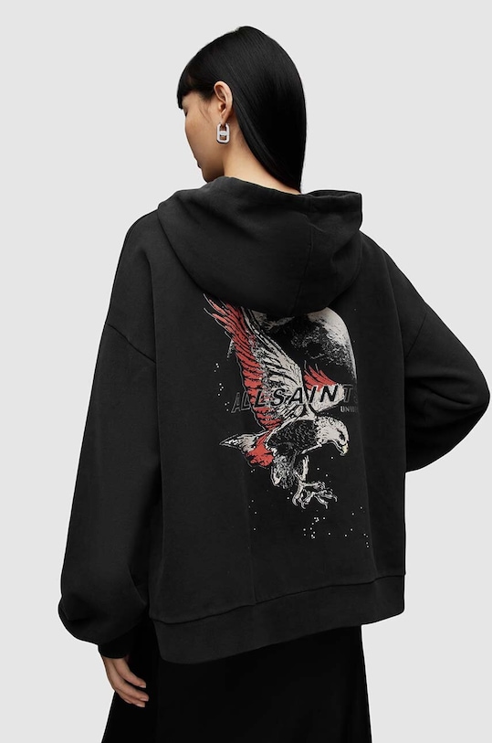 Βαμβακερή μπλούζα AllSaints STARDUST WG026Z μαύρο SS24