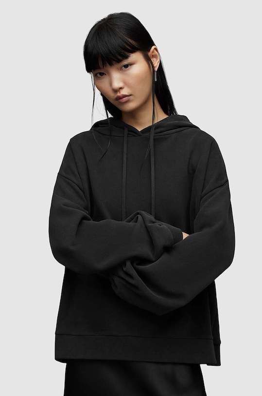 Βαμβακερή μπλούζα AllSaints STARDUST WG026Z μαύρο