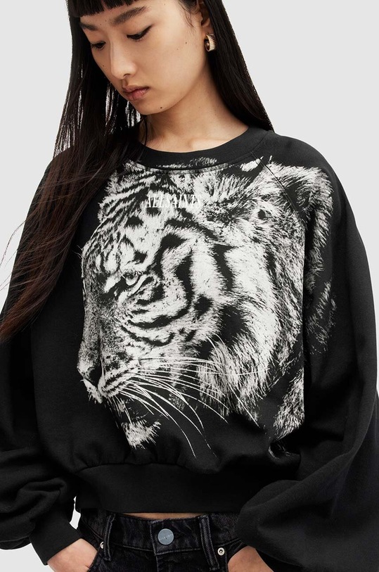 Bavlnená mikina AllSaints TIGRESS CYGNI WG521Z čierna SS24