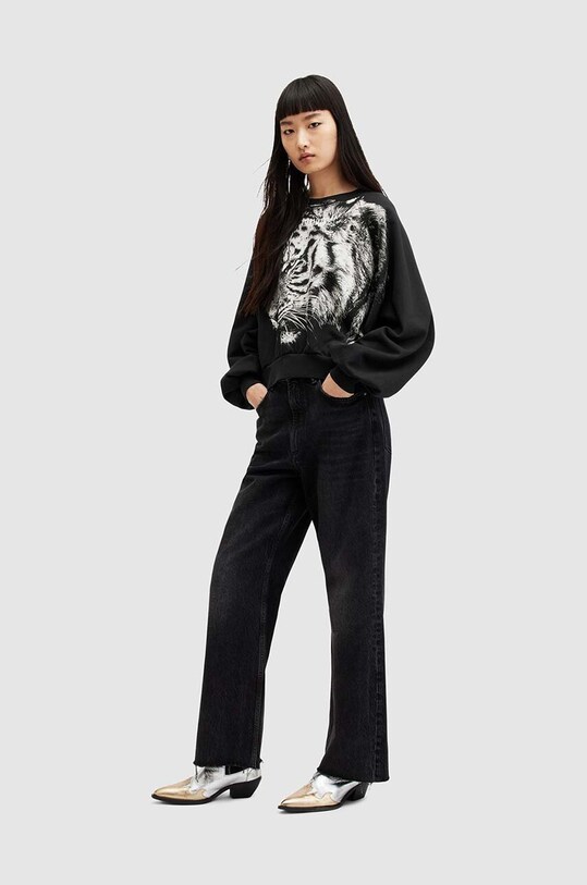 Βαμβακερή μπλούζα AllSaints TIGRESS CYGNI WG521Z μαύρο