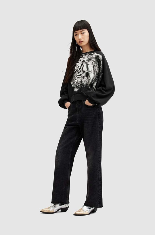 Bavlnená mikina AllSaints TIGRESS CYGNI WG521Z čierna