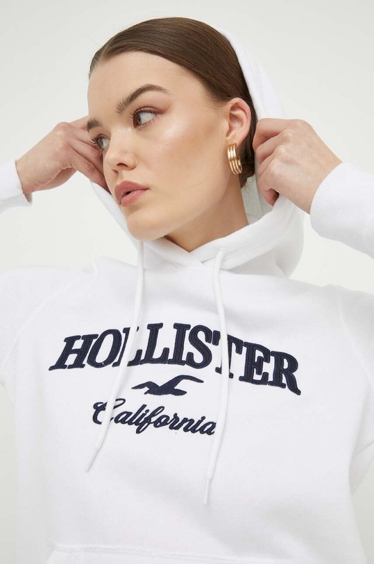 Mikina Hollister Co. s kapucňou biela KI352.4023.100