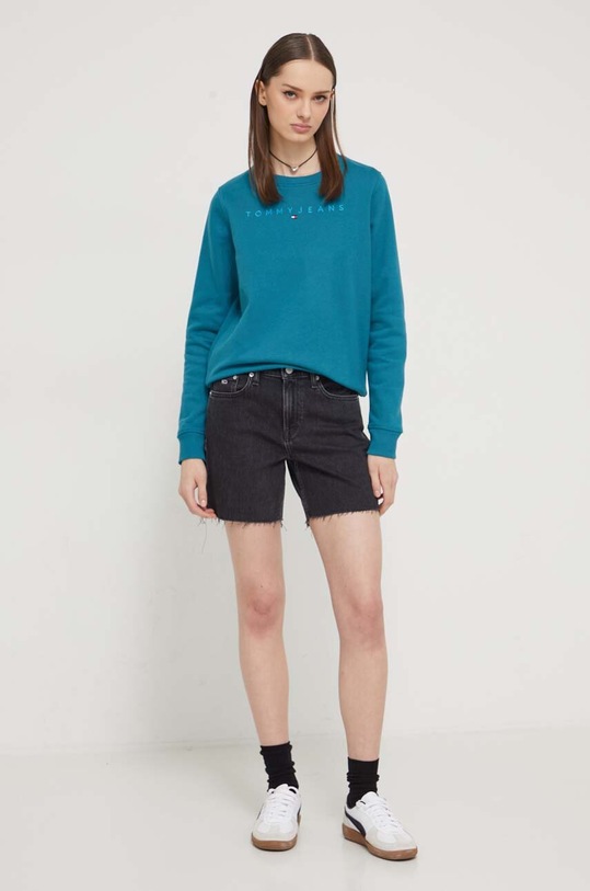 Tommy Jeans bluza DW0DW17793 turkusowy SS24