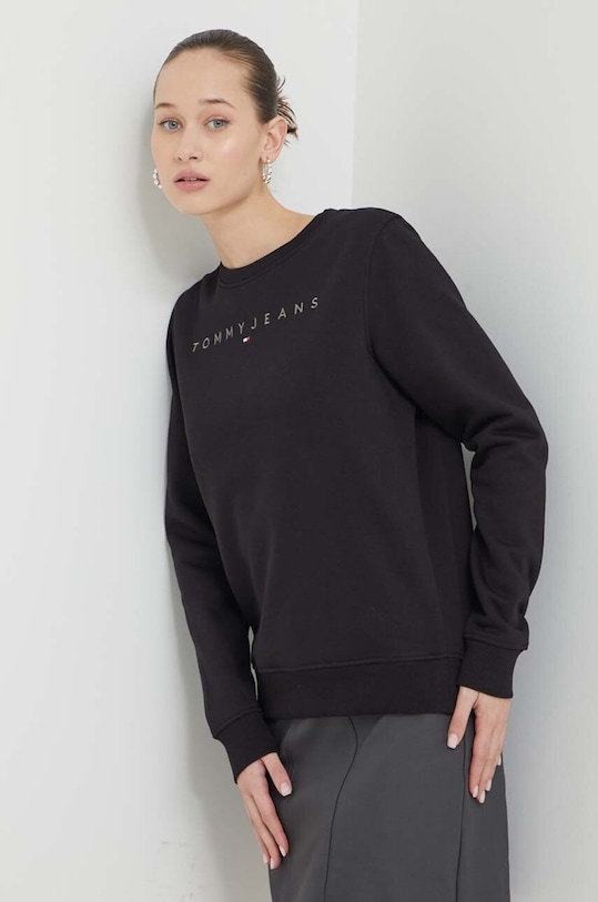 Tommy Jeans bluza aplikacja czarny DW0DW17793