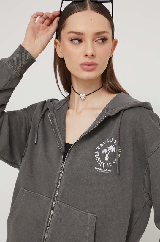Tommy Jeans bluza bawełniana szary DW0DW17954