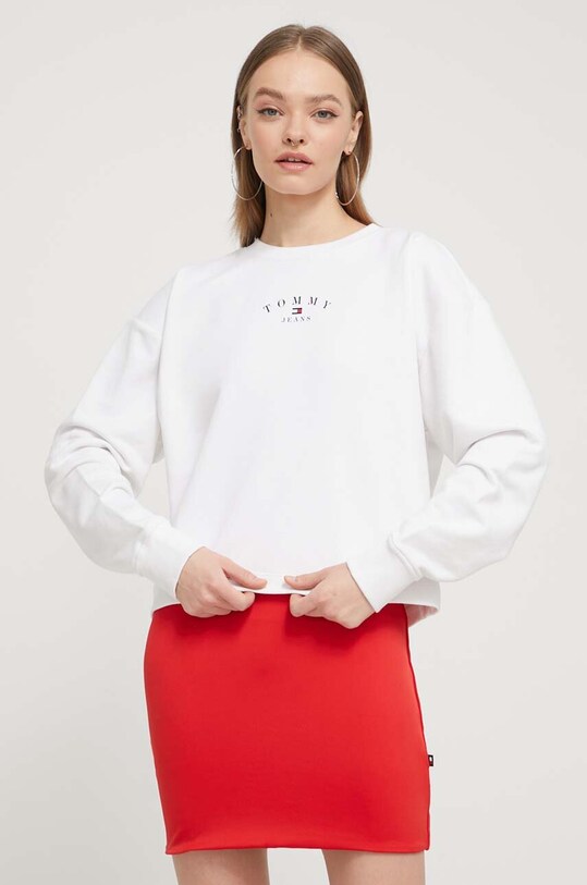 Tommy Jeans bluză print alb DW0DW18143