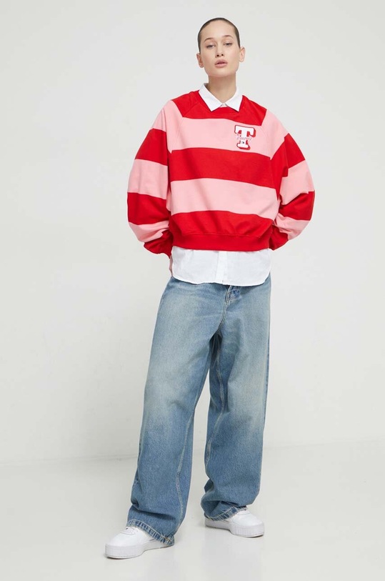 Bavlnená mikina Tommy Jeans DW0DW17789 ružová SS24