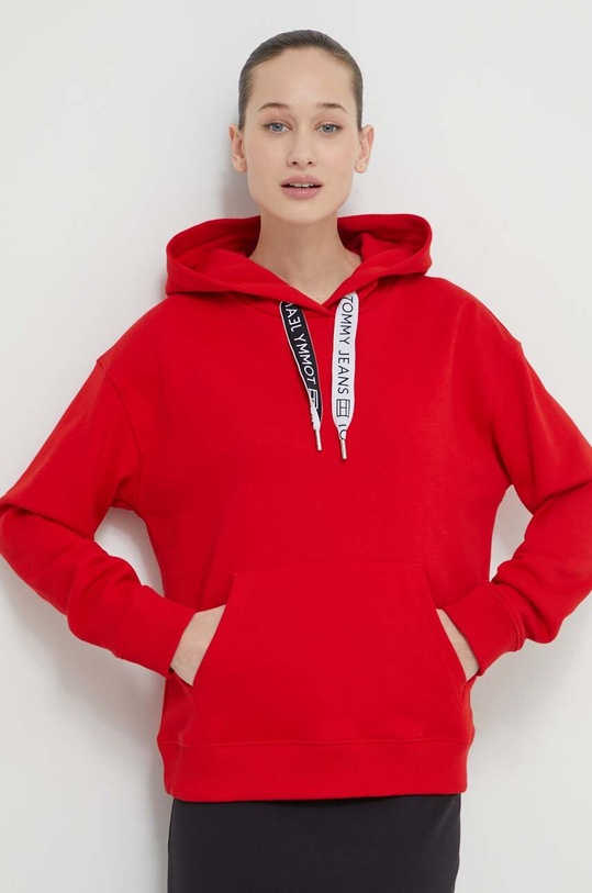Tommy Jeans bluza z kapturem czerwony DW0DW17794