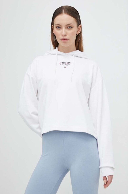Μπλούζα Tommy Jeans με κουκούλα λευκό DW0DW17797