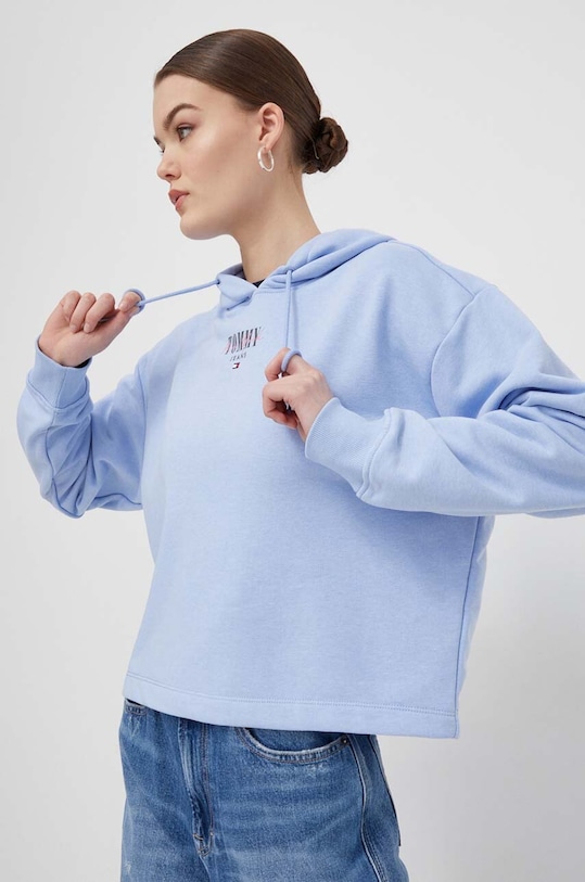 Tommy Jeans bluza z kapturem niebieski DW0DW17797