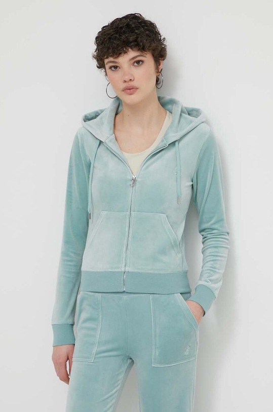 Velúrová mikina Juicy Couture s elastanom zelená JCAP176.608