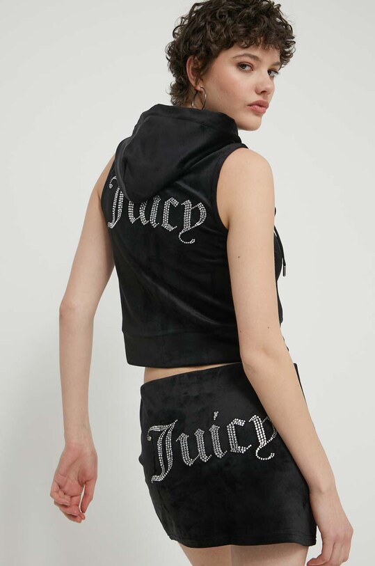 Odzież Juicy Couture kamizelka welurowa JCWGL23308.101 czarny