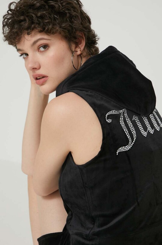 Juicy Couture kamizelka welurowa czarny JCWGL23308.101