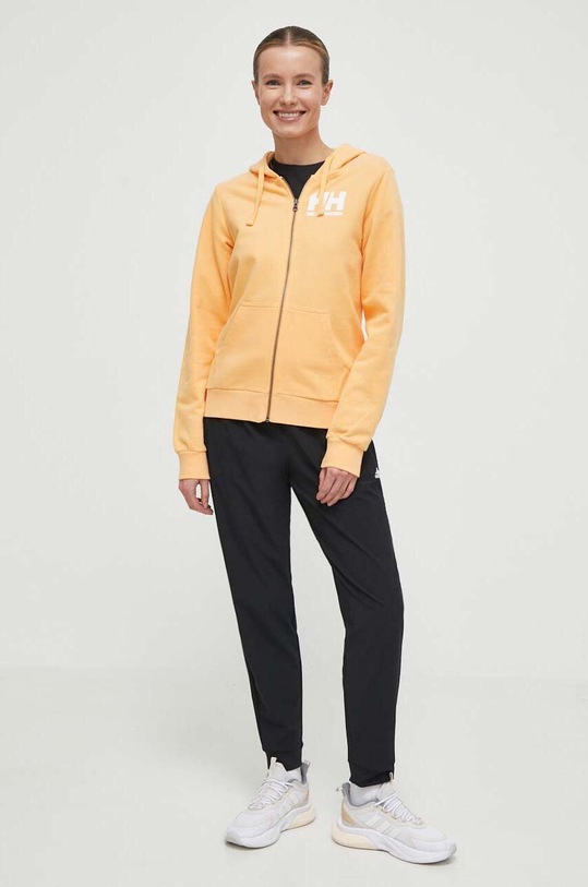 Bavlněná mikina Helly Hansen oranžová 34461
