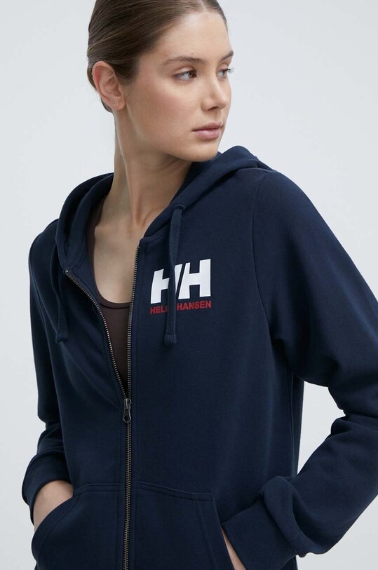 Pamučna dukserica Helly Hansen mornarsko plava 34461