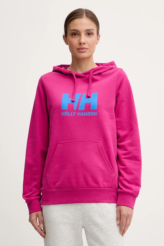 Хлопковая кофта Helly Hansen HH LOGO 2.0 с капюшоном розовый 34460