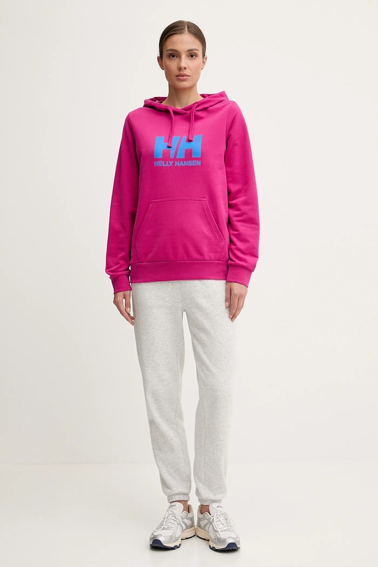 Хлопковая кофта Helly Hansen HH LOGO 2.0 34460 розовый SS25