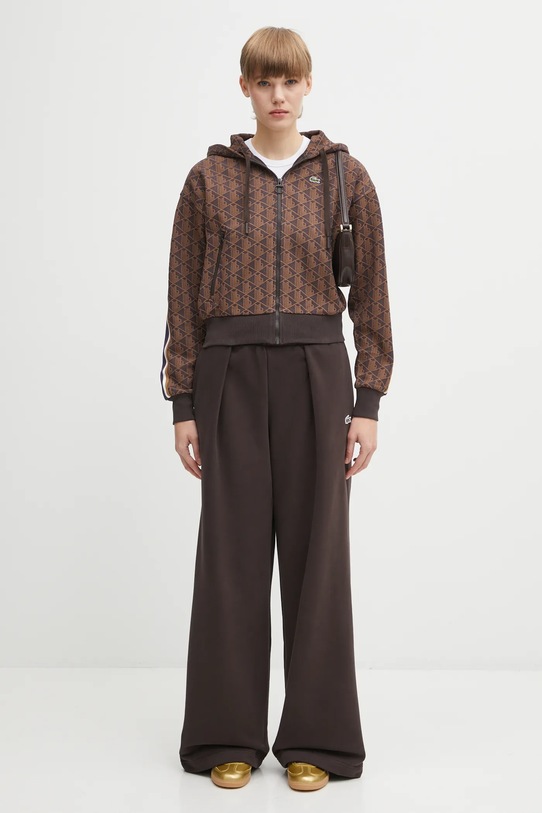 Dukserica Lacoste SF7606 smeđa