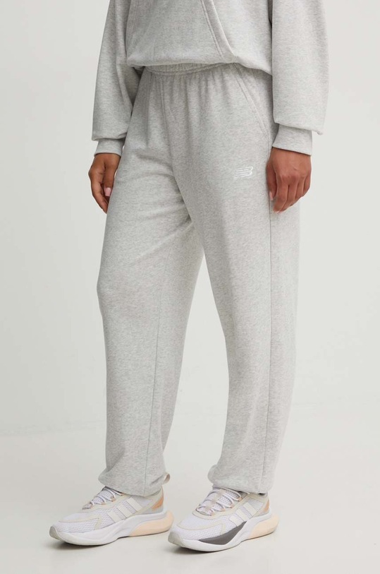 Tepláky New Balance French Terry Crew směs šedá WP41500AHH