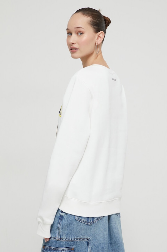 Odzież Desigual bluza bawełniana x Smiley 24SWSK58 biały