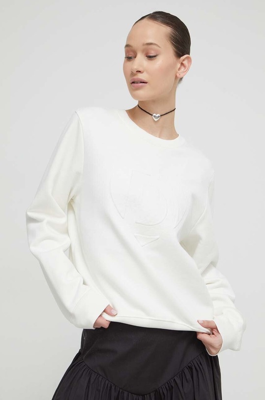 Bavlněná mikina Desigual TRAVIS bez kapuce béžová 24SWSK30