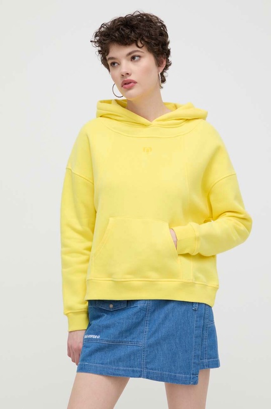 Desigual bluza bawełniana LOGO żółty 24SWSK43