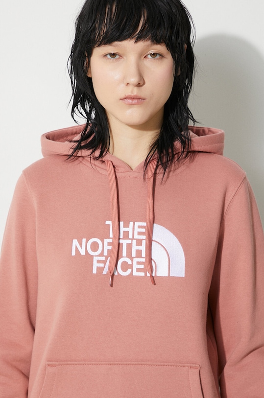 Bavlněná mikina The North Face W Drew Peak Pullover Hoodie NF0A55ECNXQ1 růžová