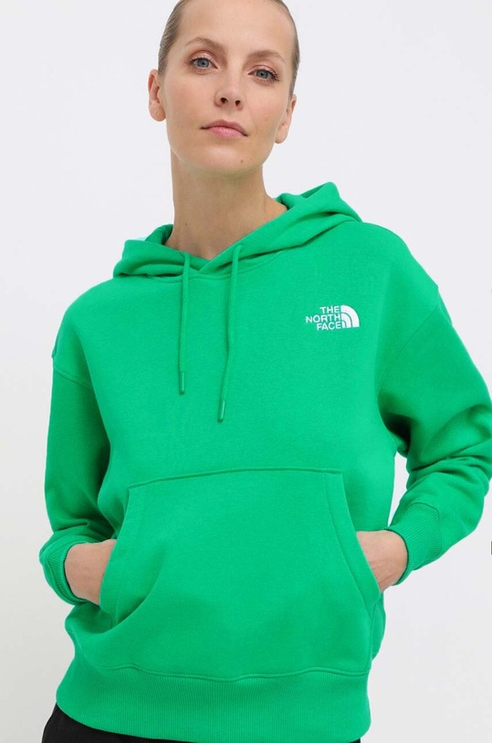 The North Face bluza W Essential Hoodie imprimeu verde NF0A7ZJDPO81