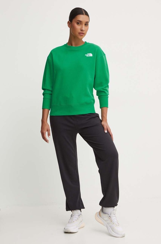 The North Face bluza W Essential Crew NF0A7ZJEPO81 verde SS24