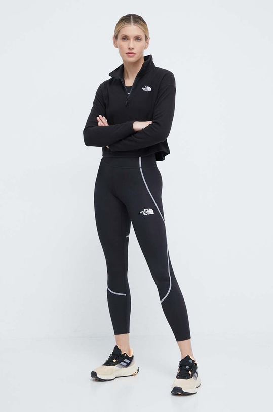 The North Face bluza sportowa 100 Glacier Cropped NF0A855NJK31 czarny SS24