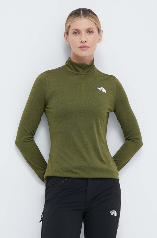 The North Face longsleeve sportowy Flex regular zielony NF0A7ZB6PID1