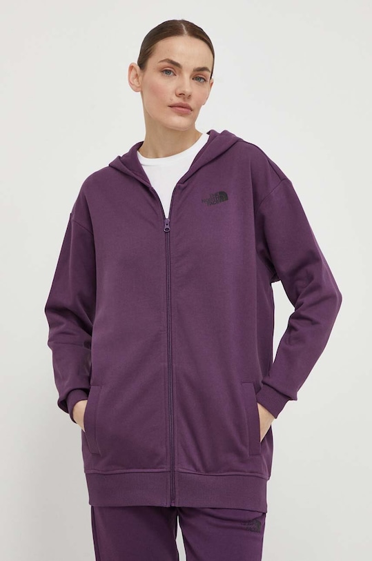 Bavlnená mikina The North Face bavlna fialová NF0A87E3V6V1